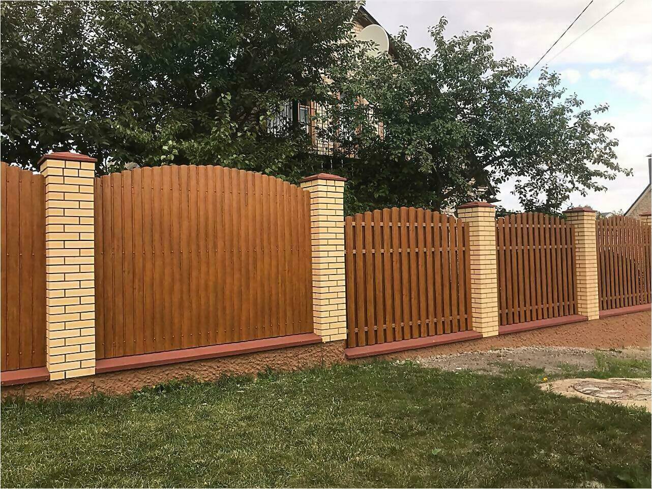 забор из штакетника 80м орех фото4 в Туркестане