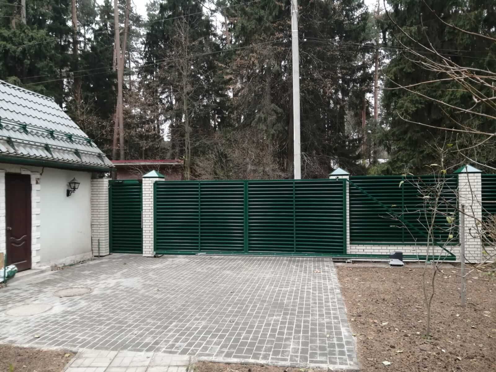 Забор-жалюзи с ламелями ЭКО-Z Зеленый Мох фото2 в Туркестане