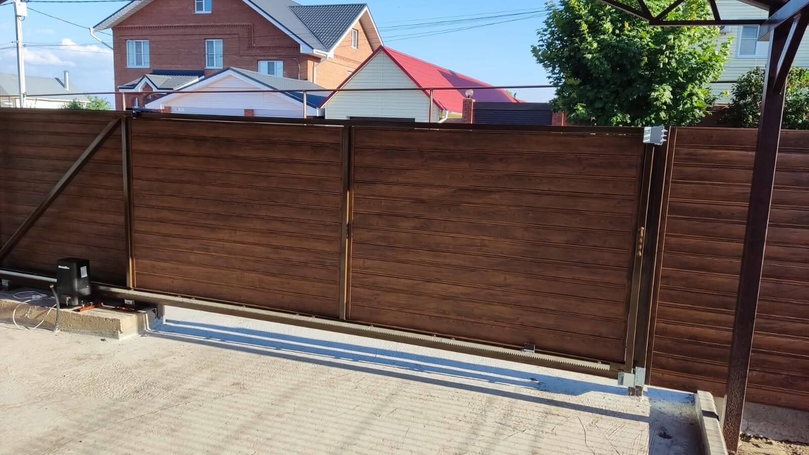 Забор-ранчо из металлопланкена 76м Printech Каштан 2-х сторонний фото3 в Туркестане