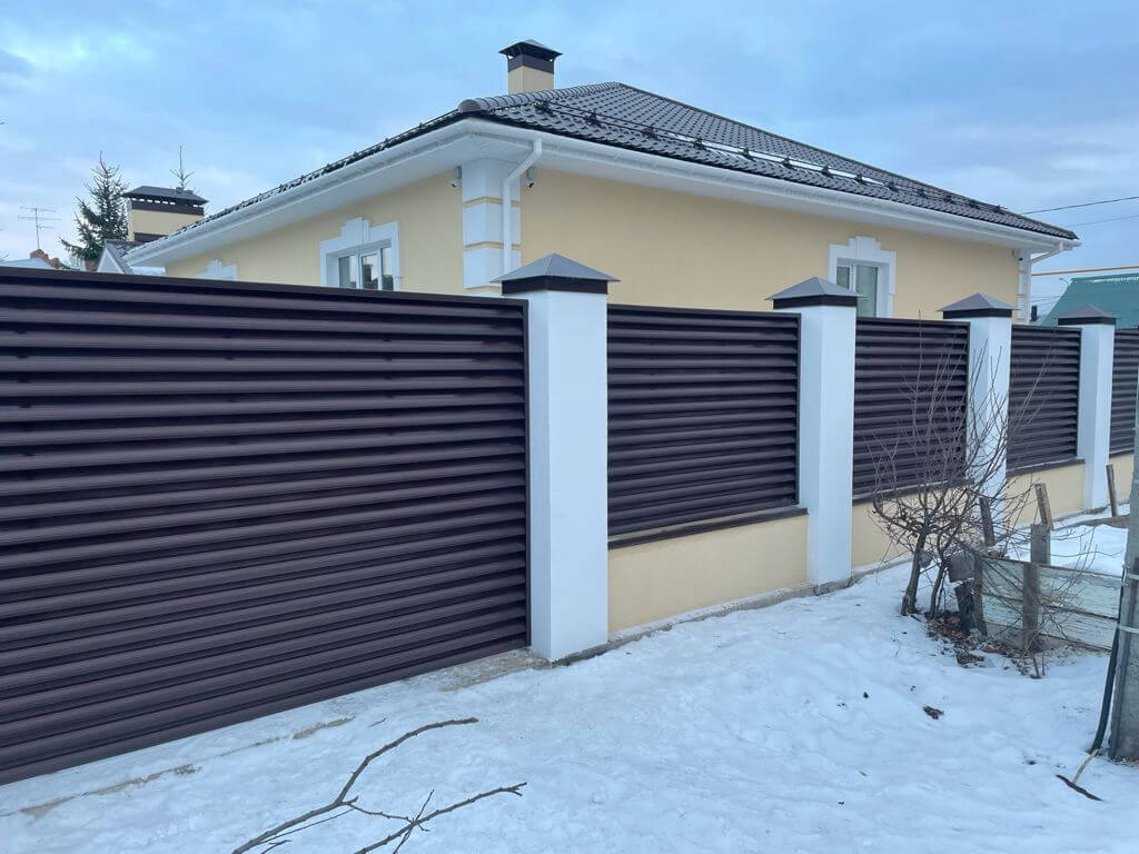Забор-жалюзи ral8017/8017 шоколад двусторонний фото5 в Туркестане