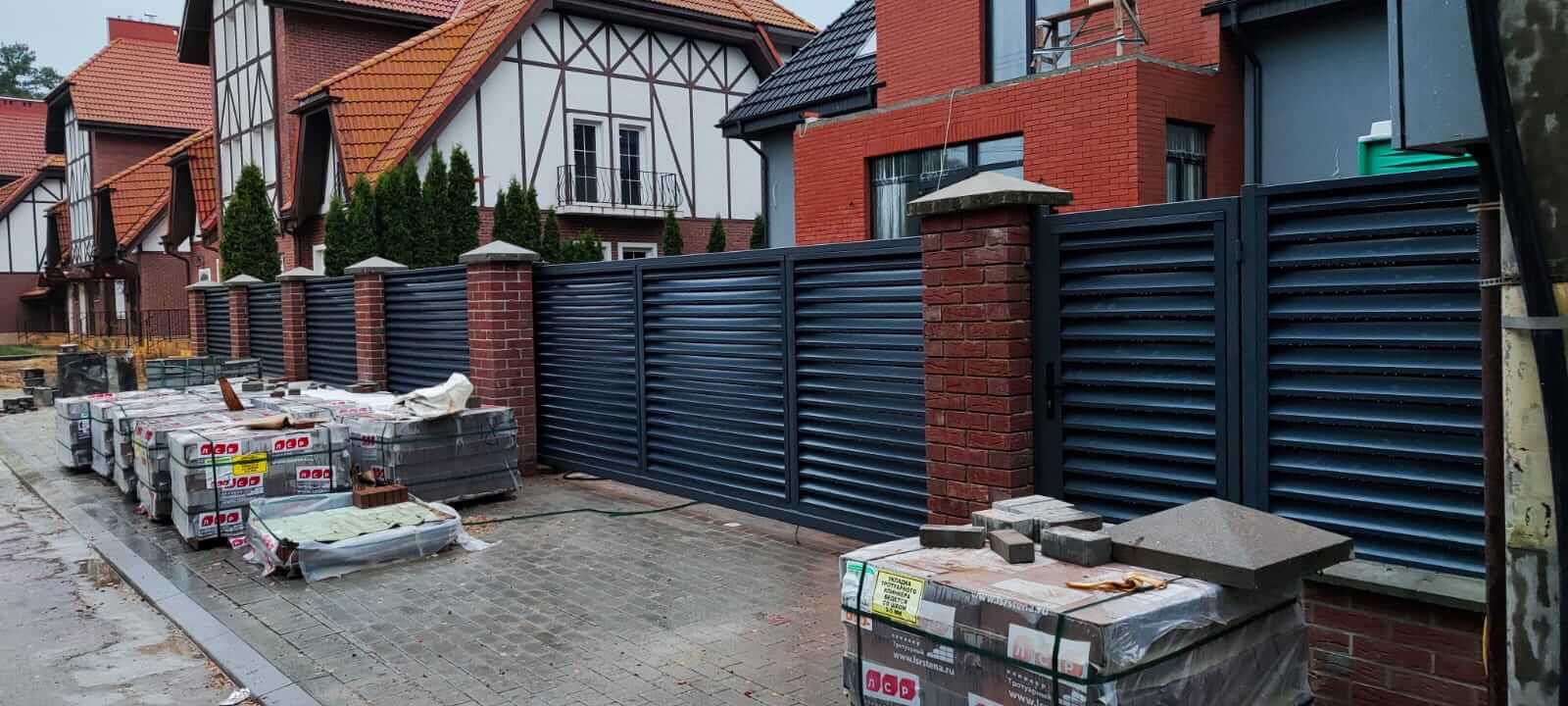 забор-жалюзи с ламелями эко-z ral7024 серый графит фото17 в Туркестане