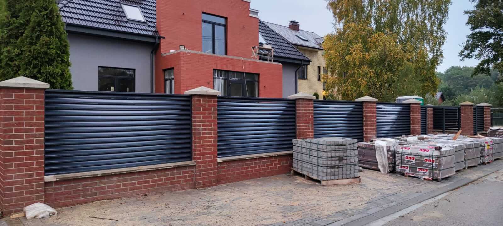 забор-жалюзи с ламелями эко-z ral7024 серый графит фото14 в Туркестане