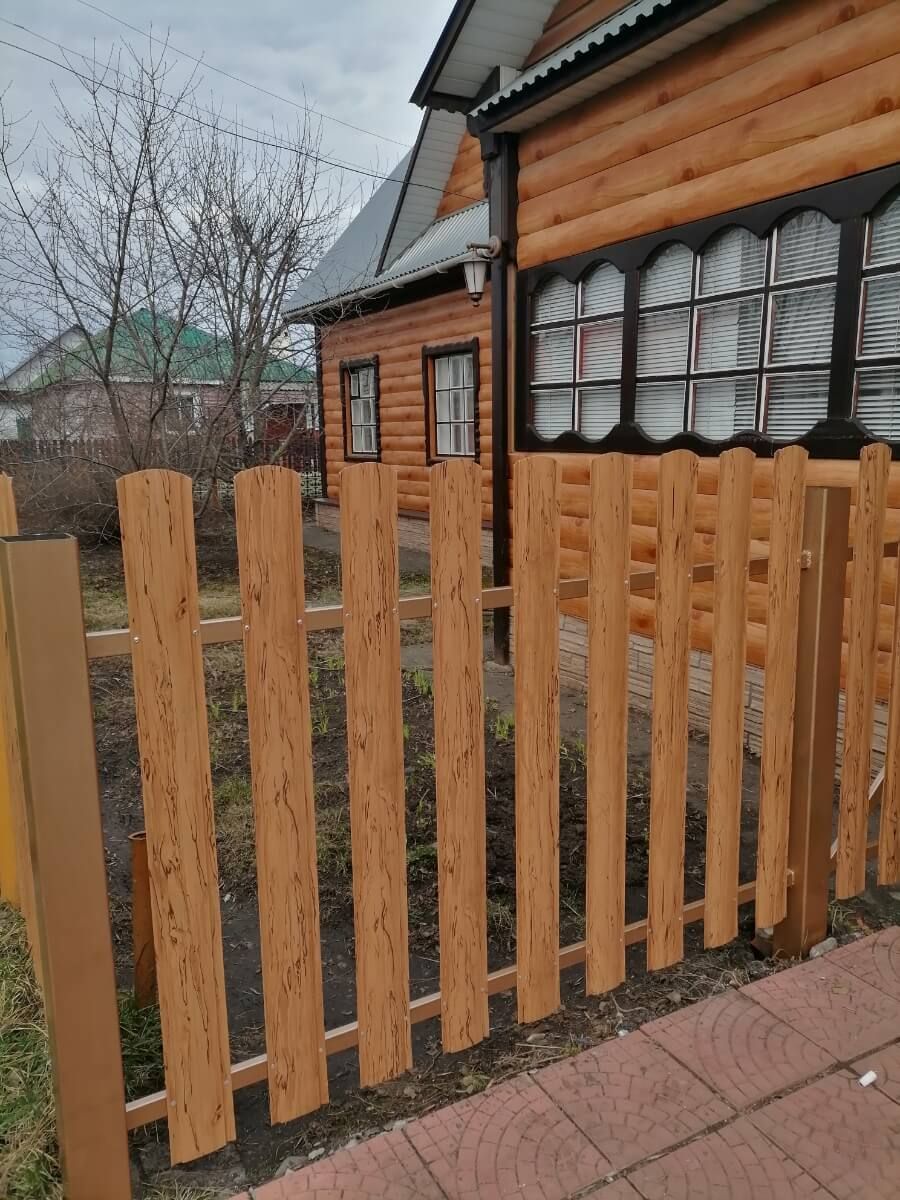 Забор из металлического штакетника 19м Кипарис 2xPrintech двусторонний в Туркестане