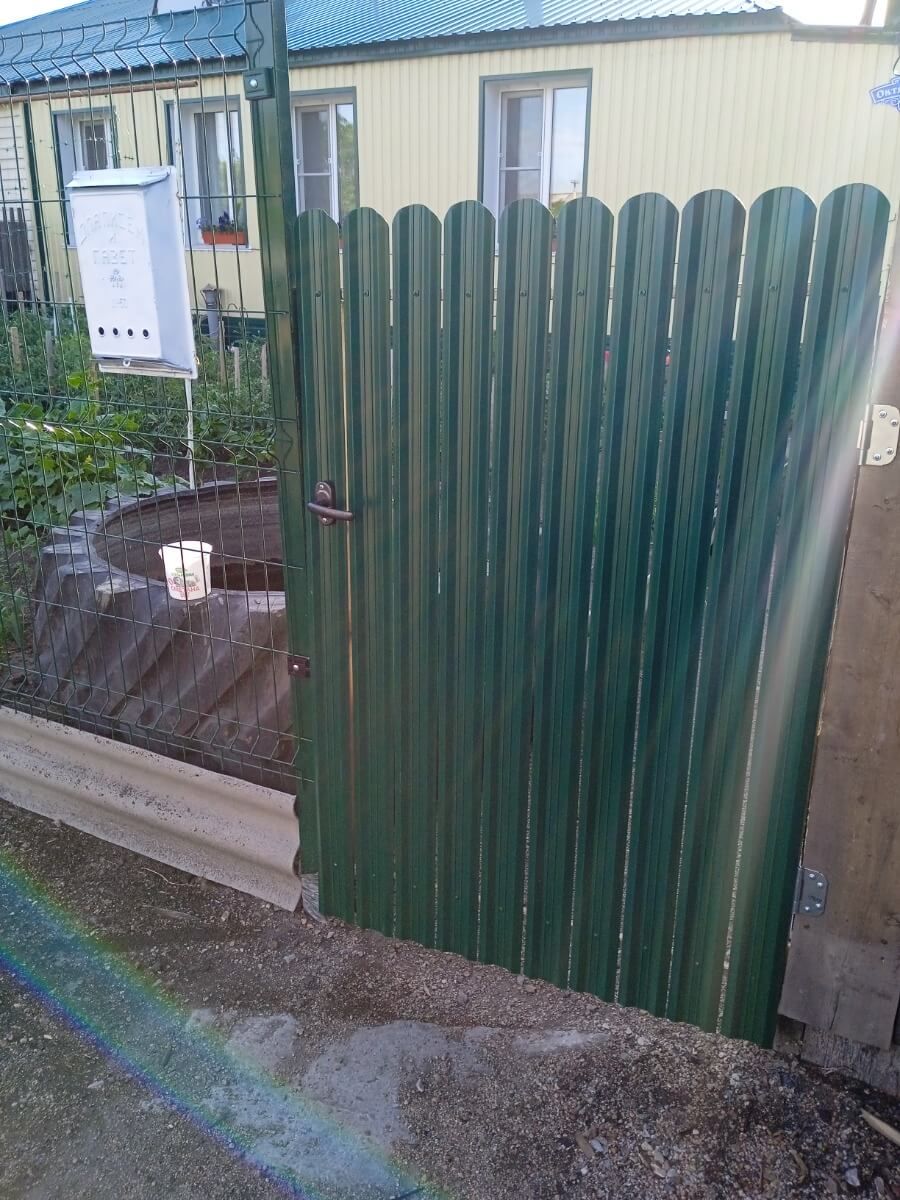 Калитка из штакетника ЭКО-М RAL6005/6005 Зеленый Мох двусторонний в Туркестане