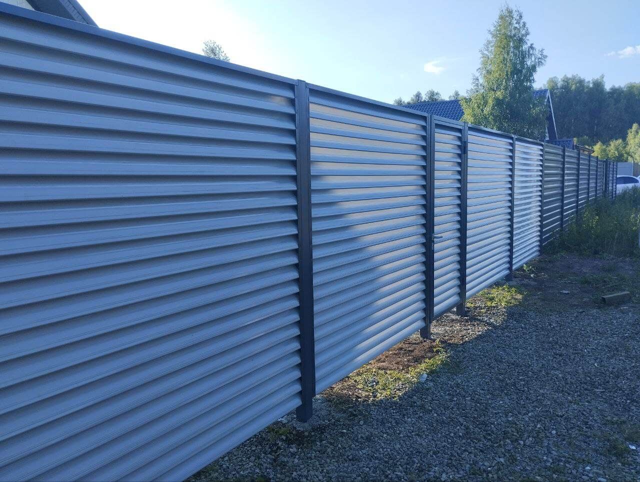 Забор из ламелей еврожалюзи 20м RAL7004 Серый в Туркестане