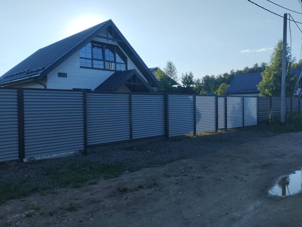 Забор из ламелей еврожалюзи 20м RAL7004 Серый фото 3 в Туркестане