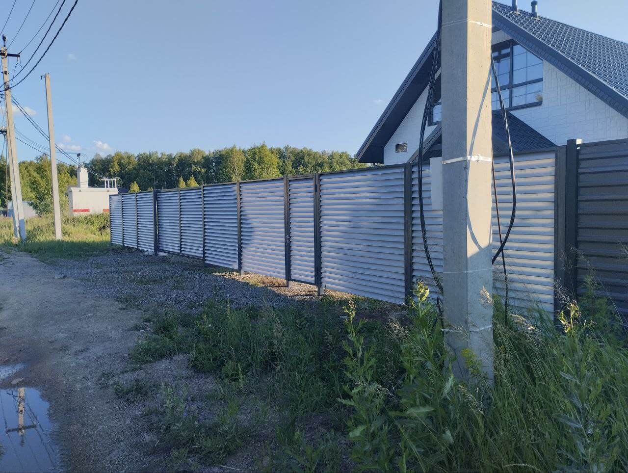 Забор из ламелей еврожалюзи 20м RAL7004 Серый фото 2 в Туркестане