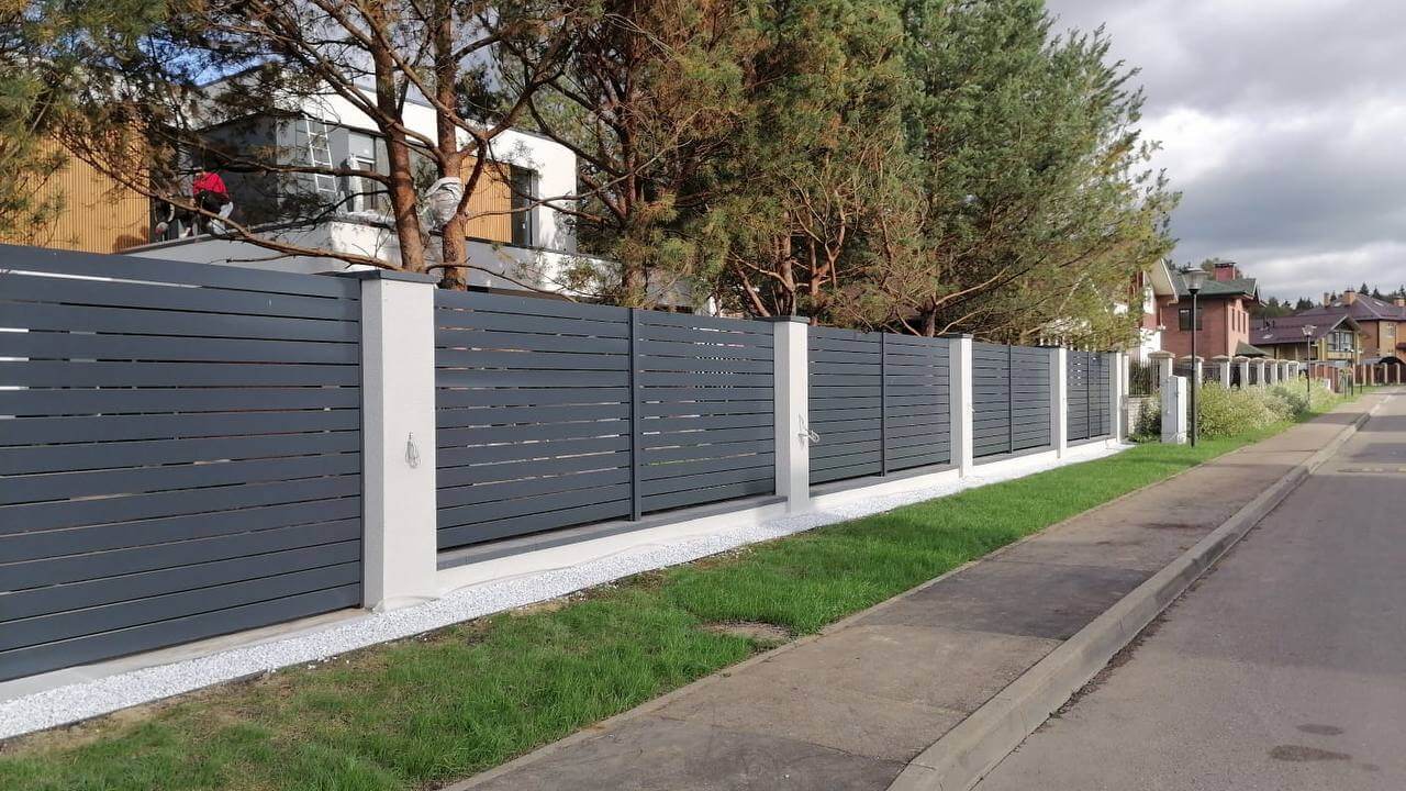 Забор-ранчо из металлопланкена 36м RAL7024 Серый Графит в Туркестане