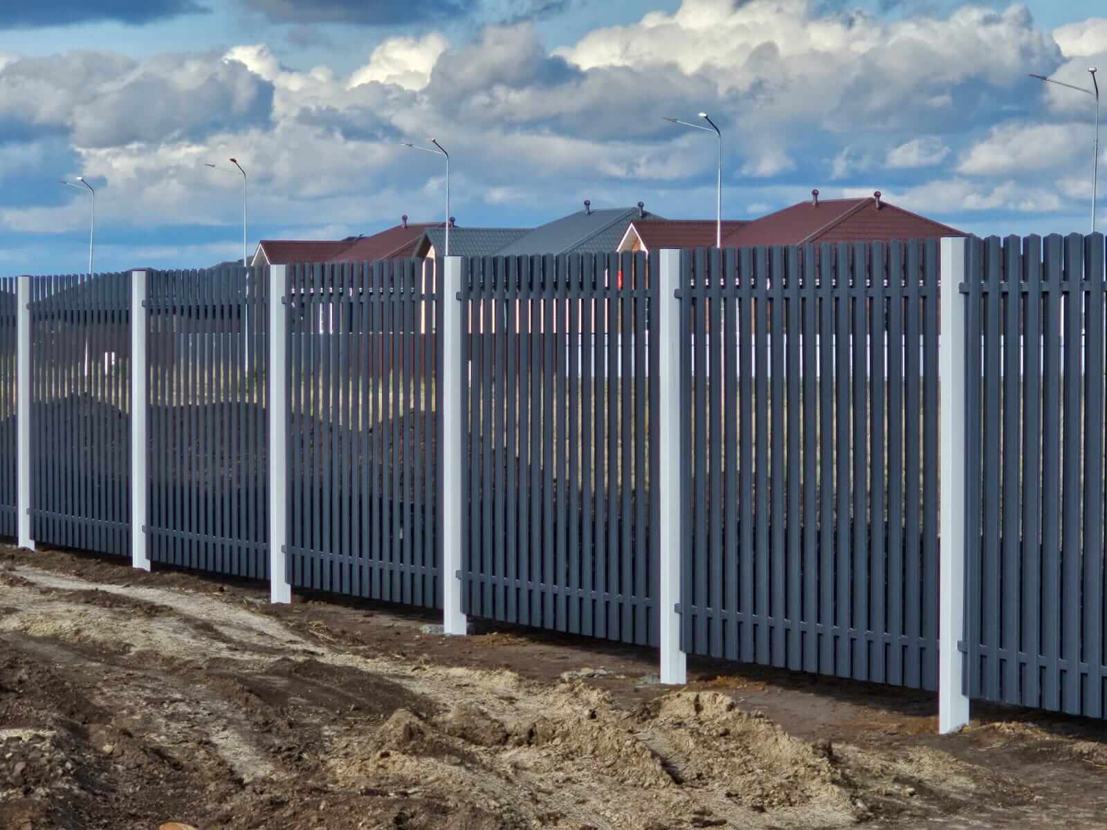 Забор из евроштакетника 234м RAL7024/7024 Серый Графит двусторонний в Туркестане