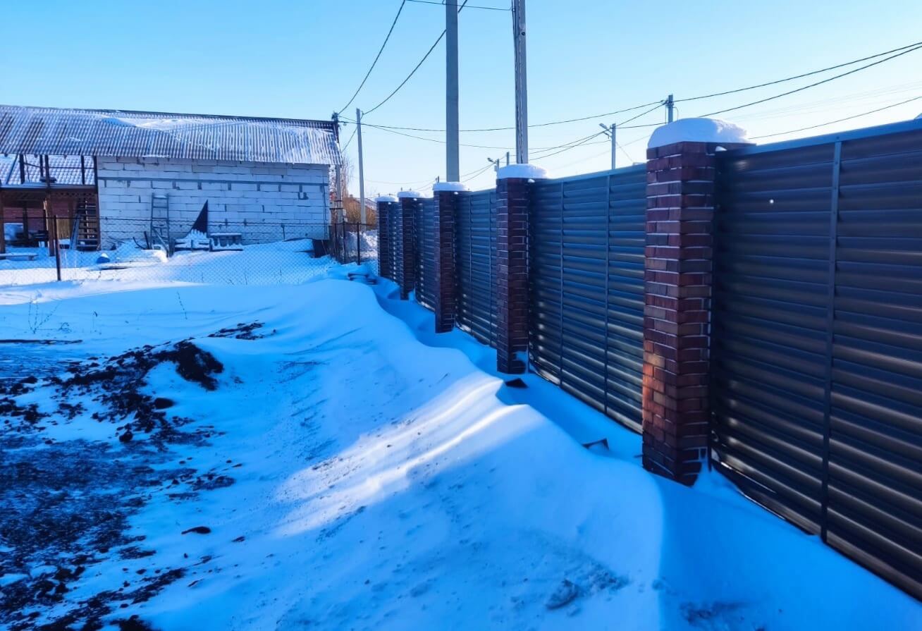Забор-жалюзи с ламелями еврожалюзи 34м RAL7024/7024 Серый Графит двусторонний фото 1 в Туркестане