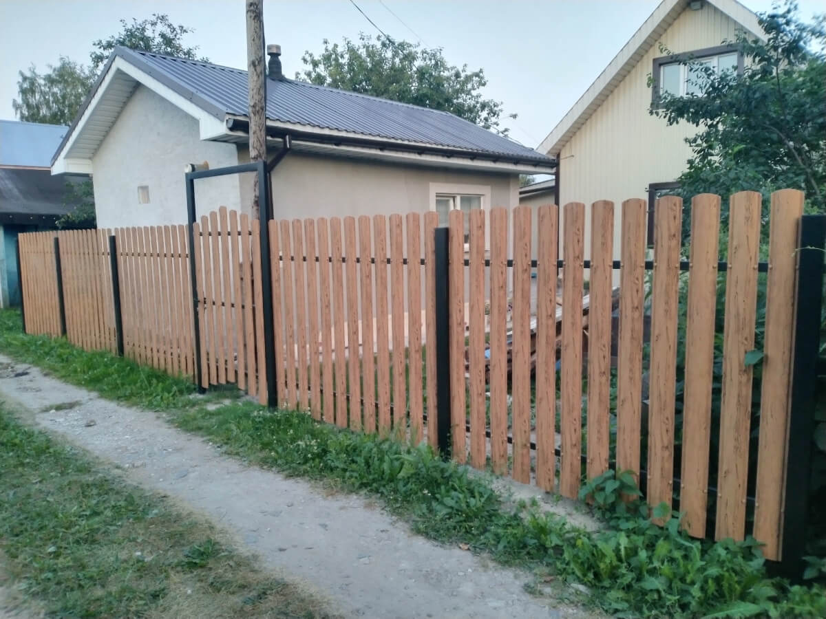 Забор из евроштакетника 14м Кипарис 2xPrintech двусторонний в Туркестане