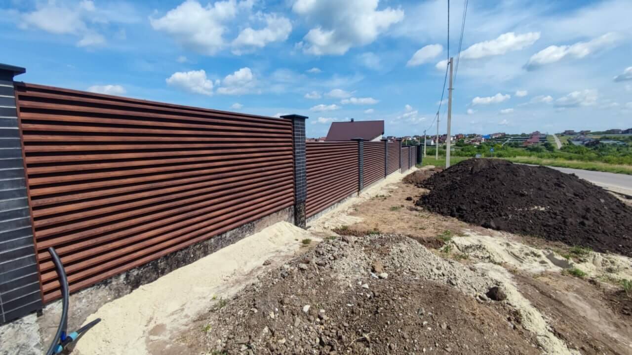 Забор-жалюзи из ламелей 54м ЭКО-Z Античный Дуб (SteelArt) фото 1 в Туркестане