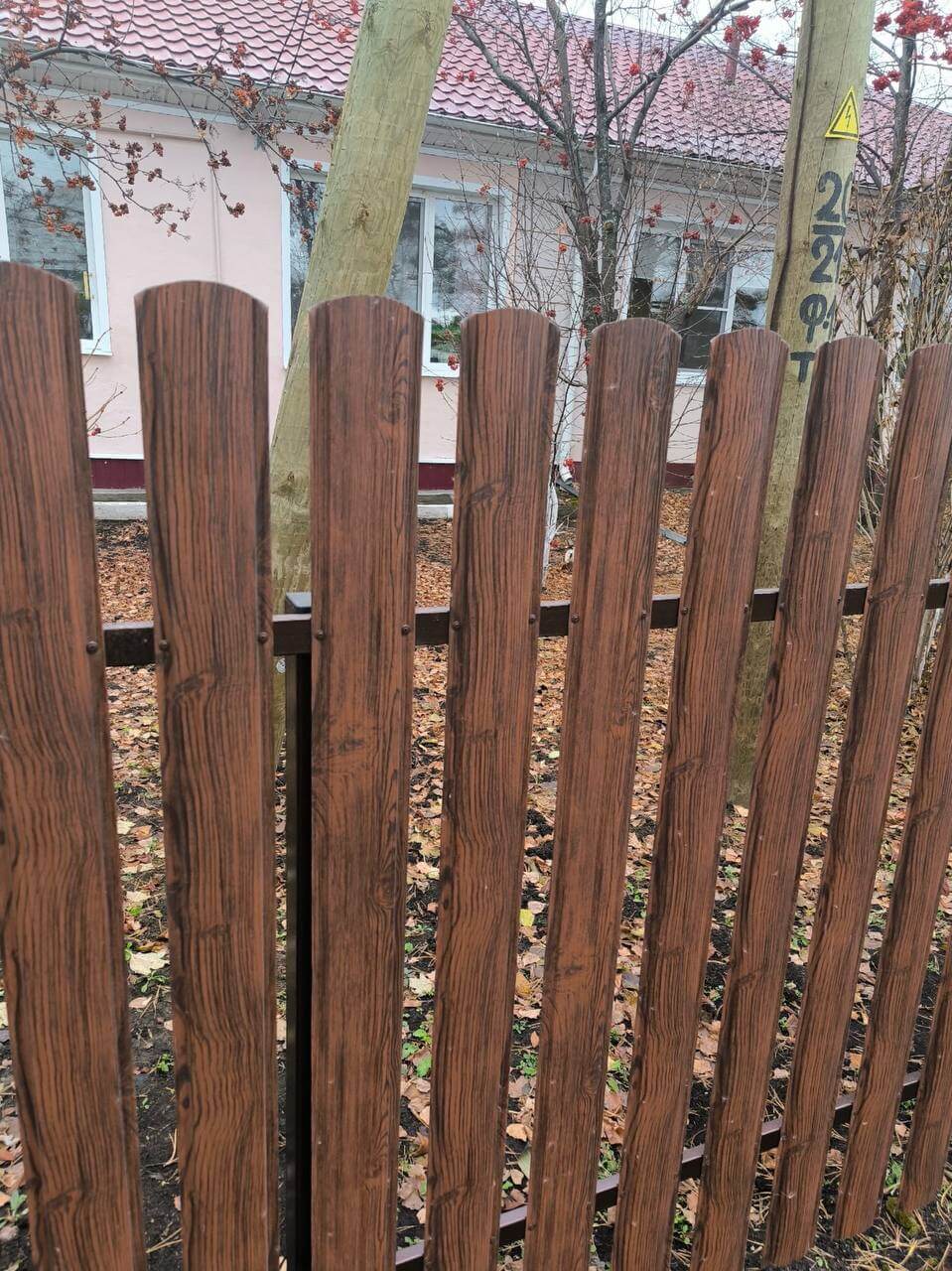 Забор из евроштакетника 12м Античное Дерево Принтек в Туркестане