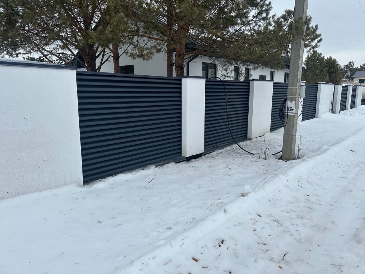 Забор-жалюзи 76м RAL7024/7024 Серый Графит двусторонний МАТТЕ фото 3 в Туркестане