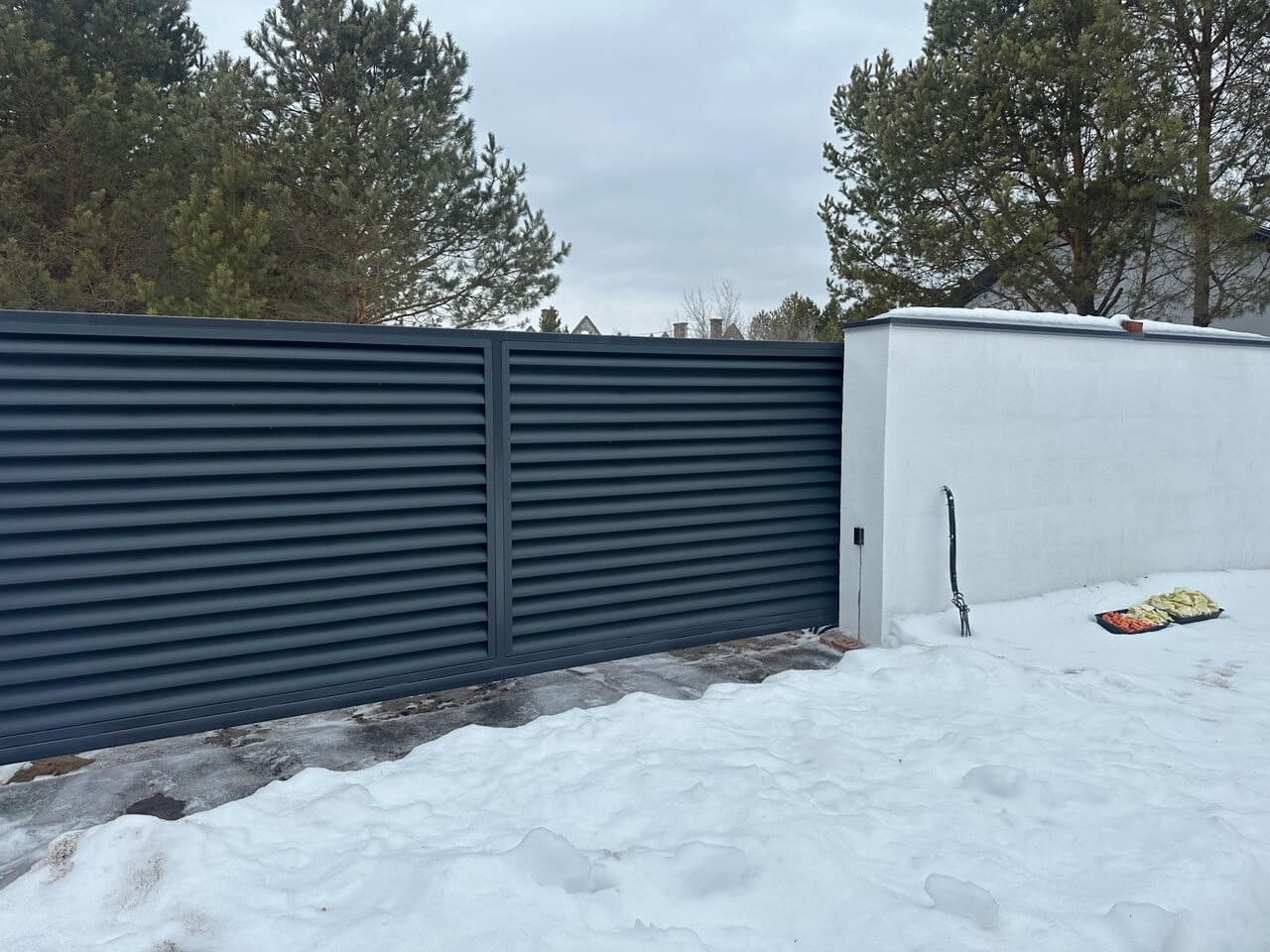 Забор-жалюзи 76м RAL7024/7024 Серый Графит двусторонний МАТТЕ фото 2 в Туркестане