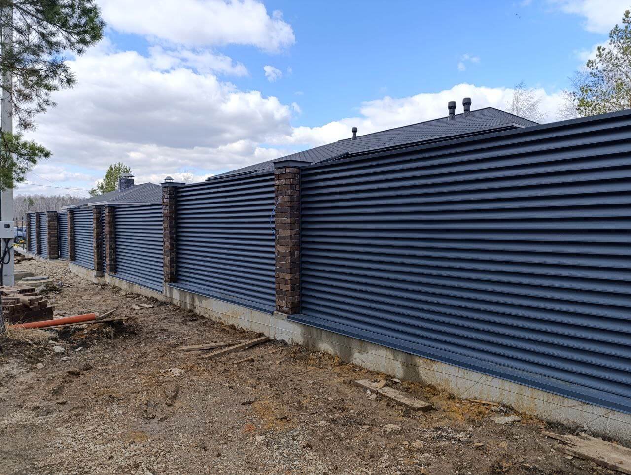 Забор из ламелей Еврожалюзи 34м RAL7024 Серый Графит МАТТЕ в Туркестане