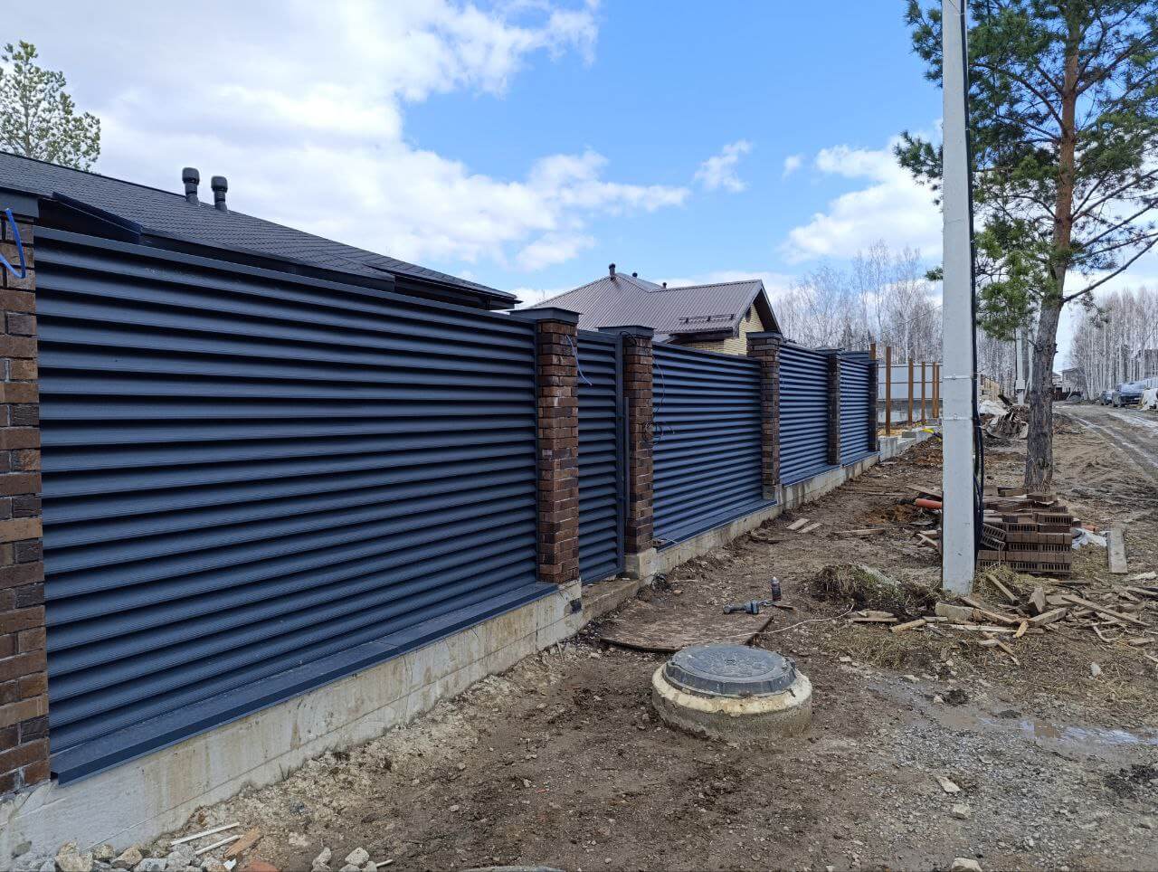 Забор из ламелей Еврожалюзи 34м RAL7024 Серый Графит МАТТЕ фото 1 в Туркестане